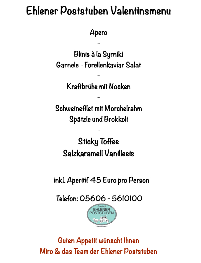 Men&uuml; Valentinstag 2026