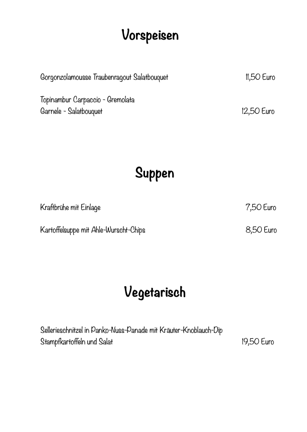 aktuelle Speisekarte - Seite 1 von 2